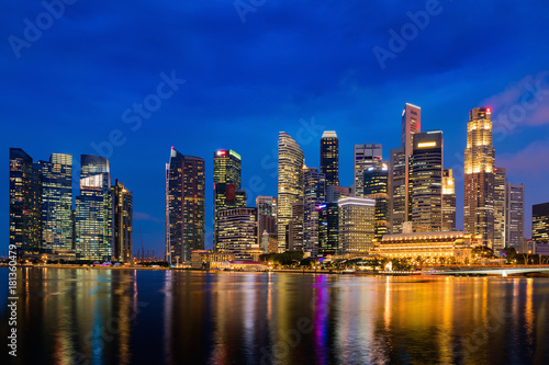 Singapore downtown and illuminated of lights, Cityscape © Maha Heang 245789