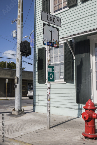 Mile 0 of US1 at Key West photo