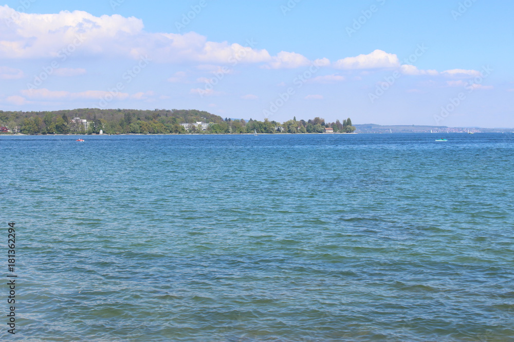 A view of Lake Constance (Bodensee) in Constance city (Konstanz) in Baden-Wuerttemberg, Germany. 