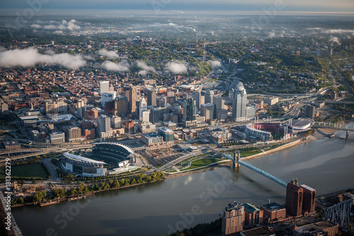 Cincinnati Ohio Aerial Riverfront