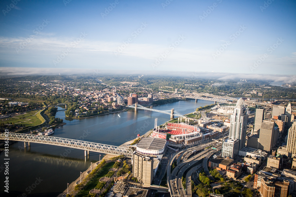 Aerial view of Cincinnati Ohio