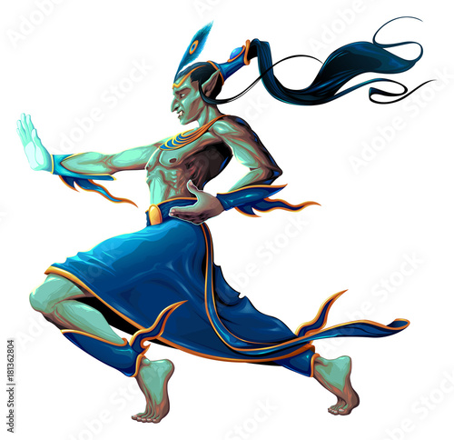 Elf is fighting with martial art pose