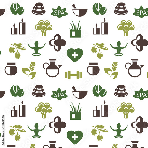Natural healing icon set. Spa, wellness, ayurveda, natural organic, zen, aromatherapy, oriental, fitness, yoga