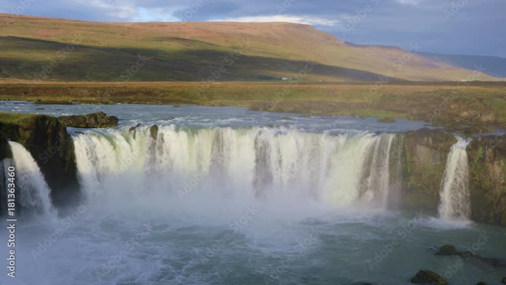Beautiful Icelandic waterfall Godafoss Falls. Top tourist destination in Iceland - largest Iceland's waterfall Godafoss
