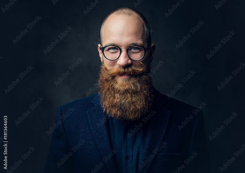Fototapeta premium Redhead bearded male in a suit.