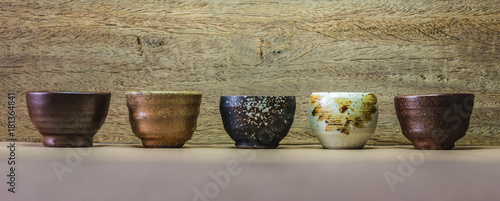 many sake cup background photo