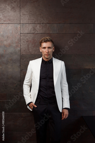 Trendy man in elegant suit