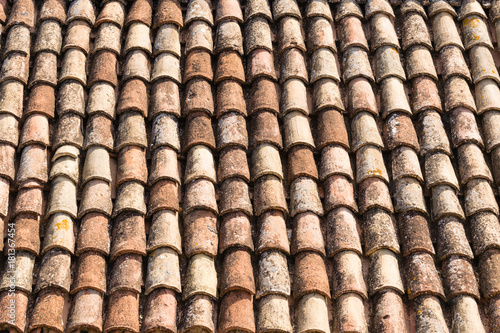Traditional roof in clay tiles of ancient Italian villages © Emanuele