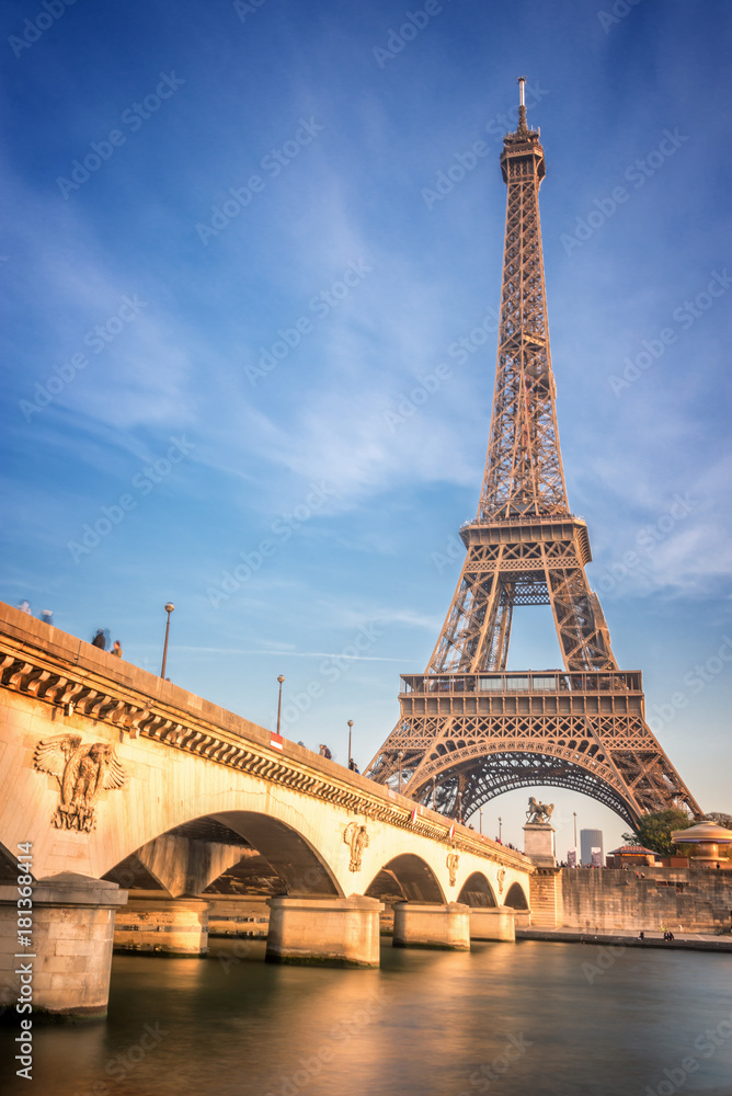 Iena bridge and Eiffel tower, Paris France
