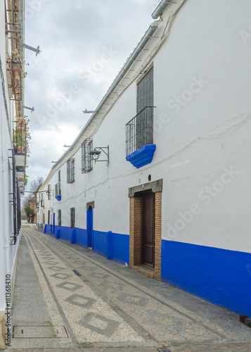 pedestrian street of a village in Spain with colorful colors © cribea