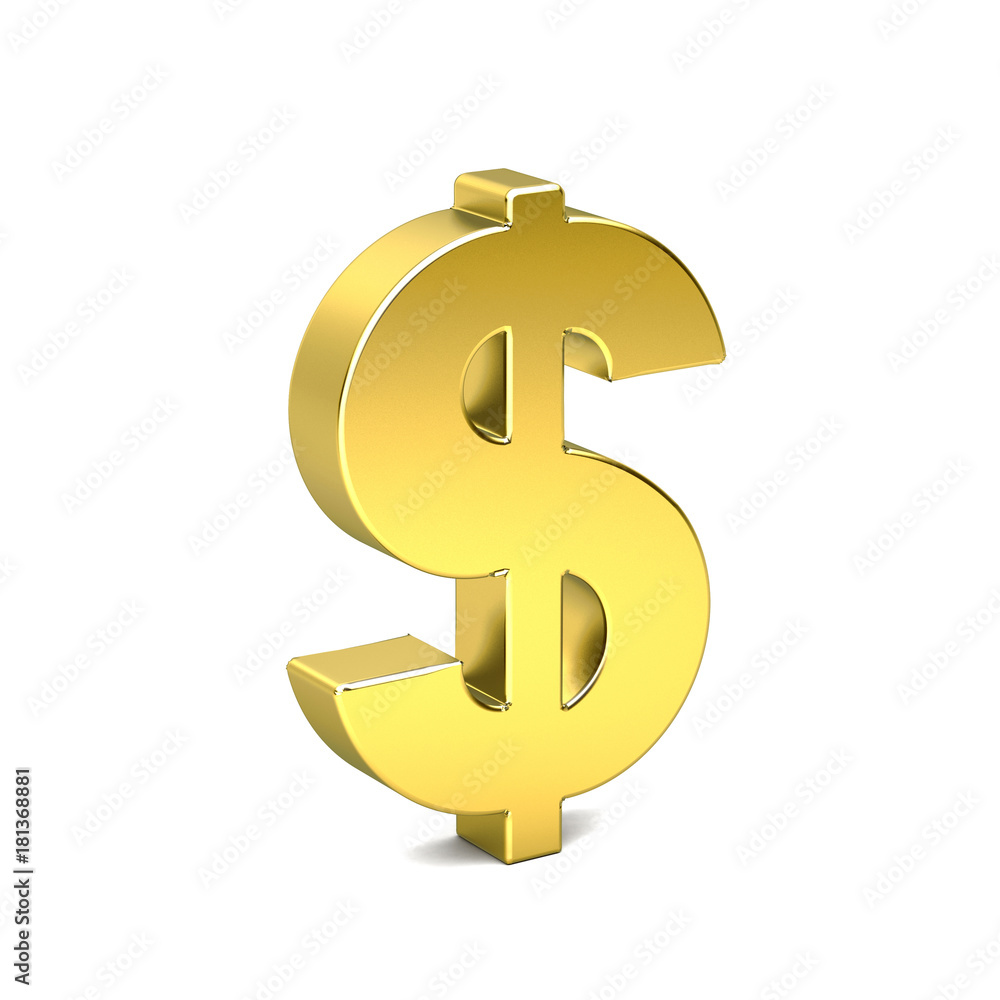 Dollar Gold Symbol in style. 3D Render Illustration Dollar Gold Symbol in style. 3D Render Illustration