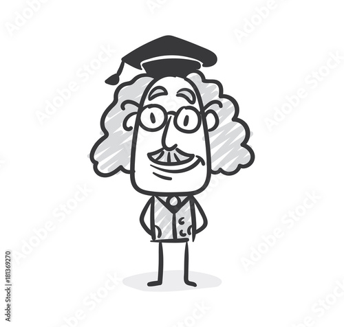 Doktorhut Professor Strichfigur Strichmännchen Nr. 15