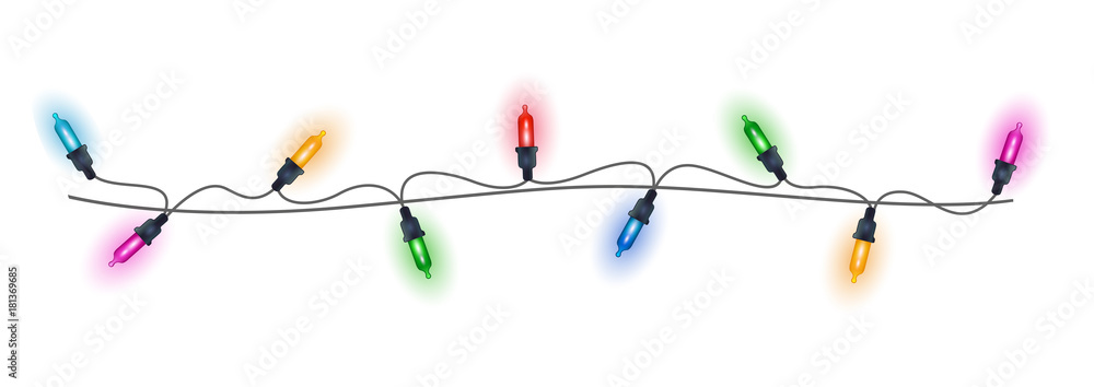Christmas Lights on White Christmas Lights on White
