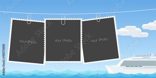 Collage of photo frames vector illustration