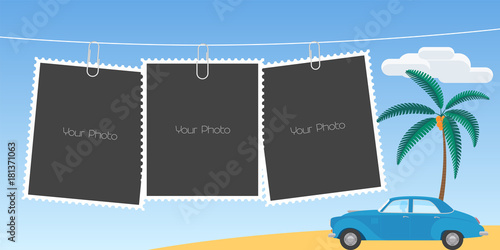 Collage of photo frames vector illustration