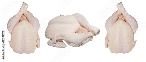Fresh chicken on isolated white background