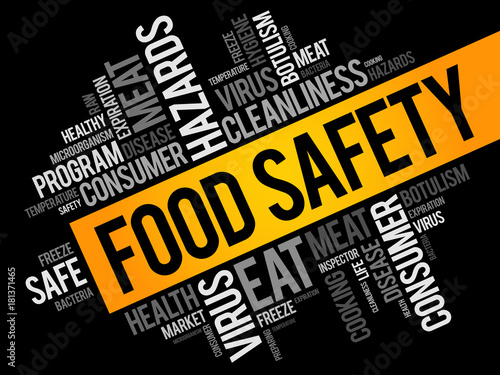 Food Safety word cloud collage, concept background
