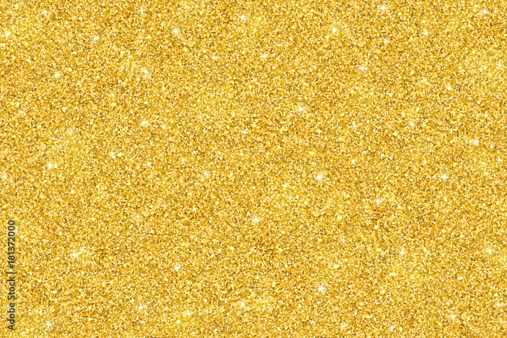 Gold glitter festive background, horizontal texture - obrazy, fototapety, plakaty 