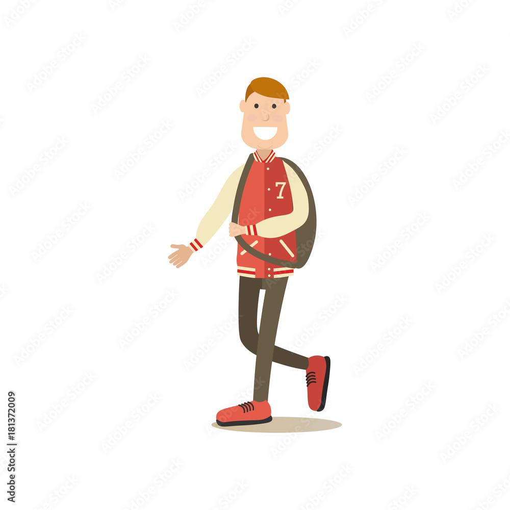 Sportsman concept vector illustration in flat style Sportsman concept vector illustration in flat style