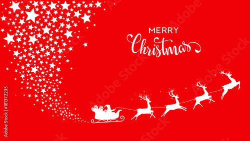 Flying sleigh with stars
