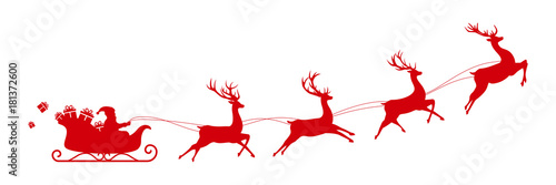 Santa Claus sleigh flying vector illustration