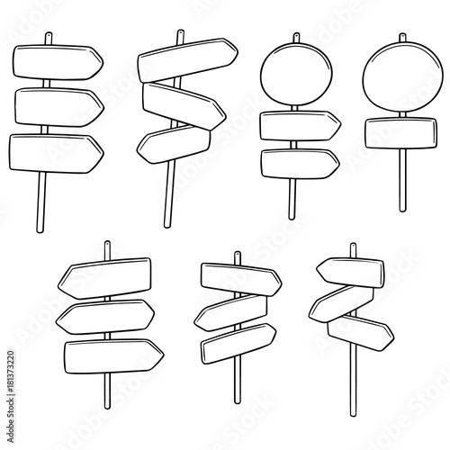 vector set of direction post