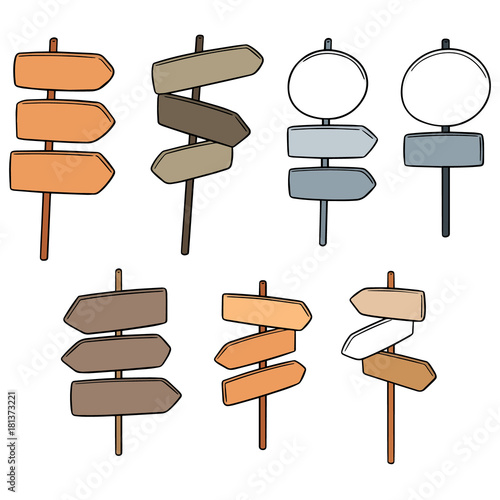 vector set of direction post