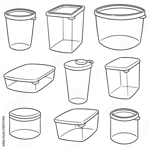 vector set of plastic container