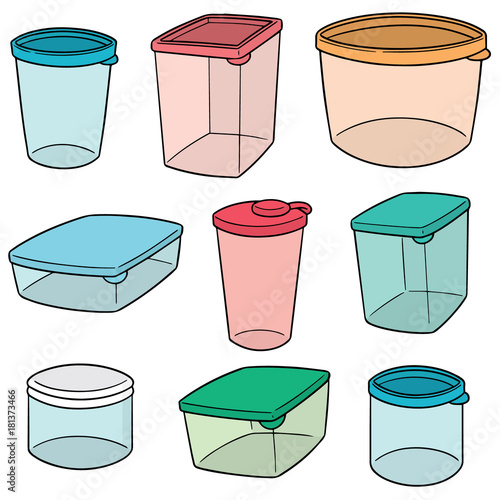vector set of plastic container
