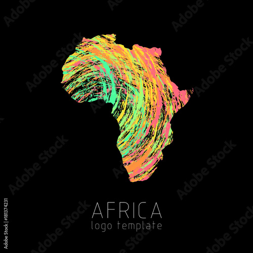 Africa creative designed silhouette map. Africa continent silhouette
