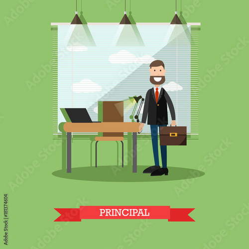School principal concept vector illustration in flat style