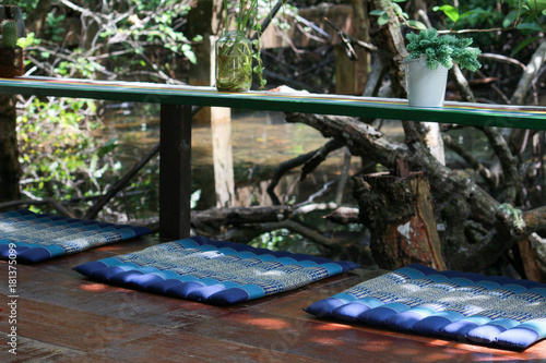 Fototapeta Naklejka Na Ścianę i Meble -  interior cafe  restaurant in mangrove forest concept