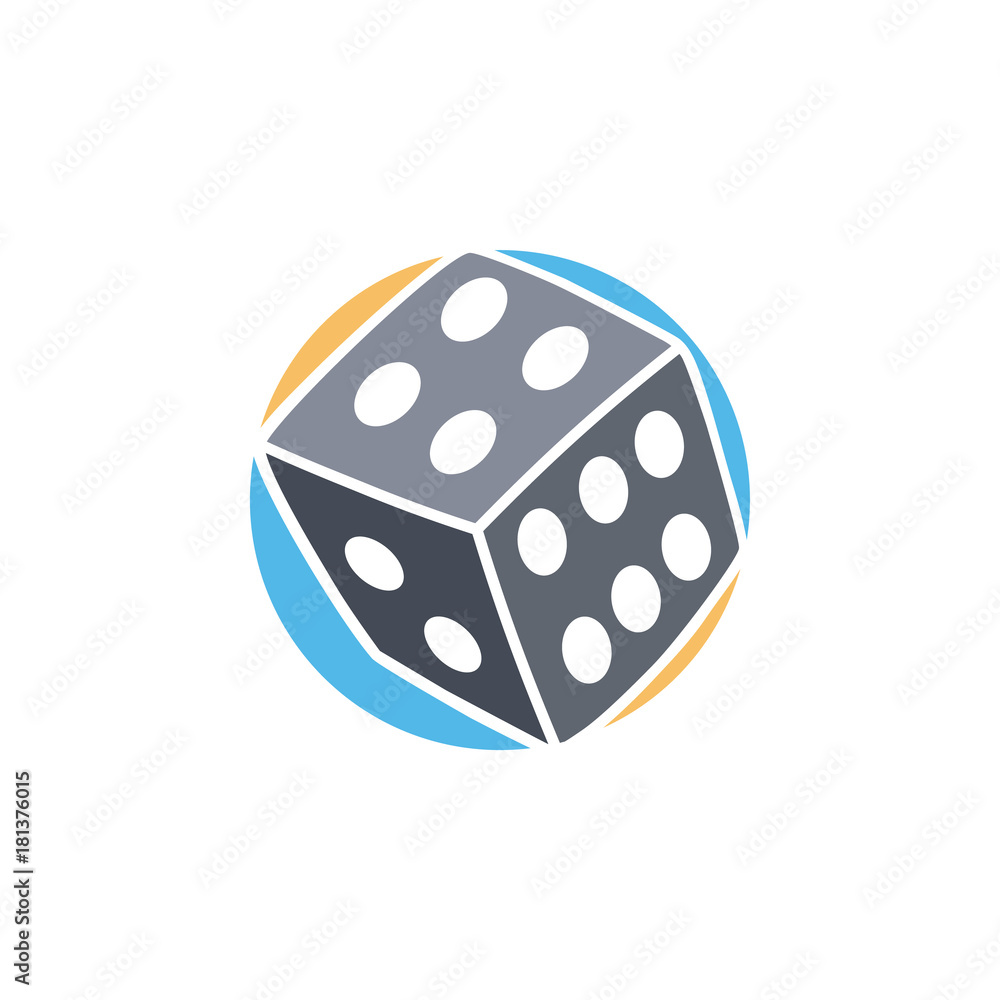 gamble dice icon simple flat logo vector gamble dice icon simple flat logo vector