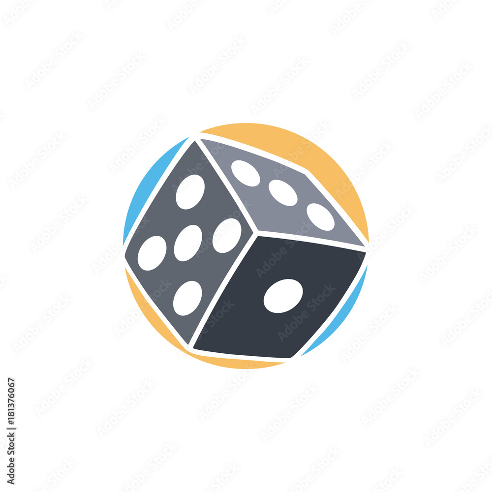 gamble dice icon simple flat logo vector gamble dice icon simple flat logo vector
