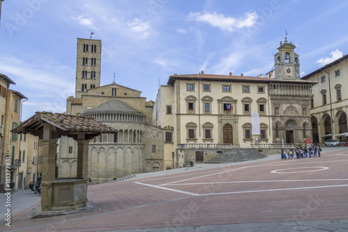 Arezzo square typical of this region of Italy