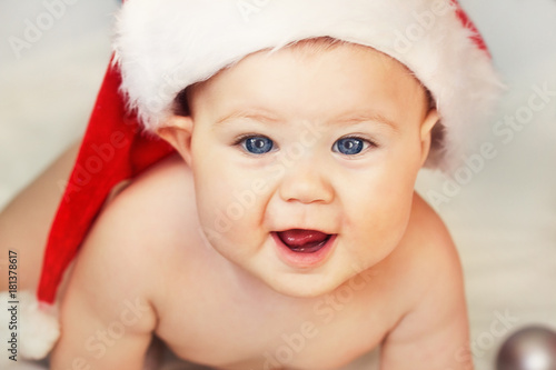 christmas card with cute baby