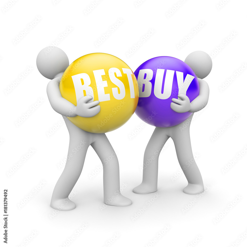 People with BESTBUY words balls. 3d illustration People with BESTBUY words balls. 3d illustration