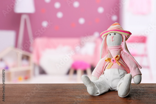 Cute toy and blurred interi...