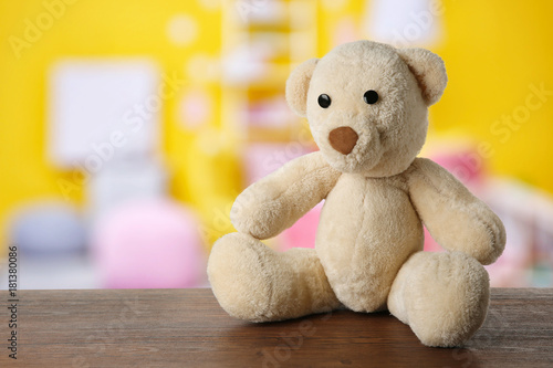 Cute toy and blurred interi...