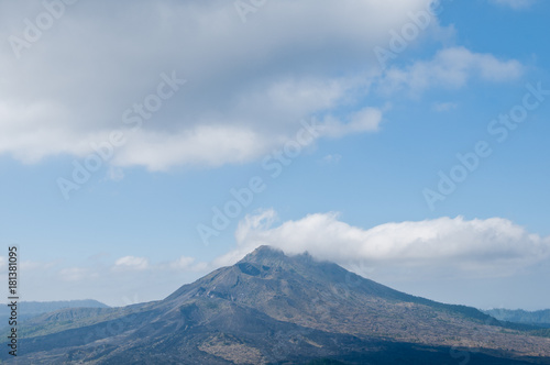 Mount Agung volcano scene in Bali Indonesia