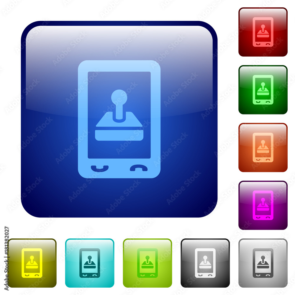 Mobile gaming color square buttons Mobile gaming color square buttons
