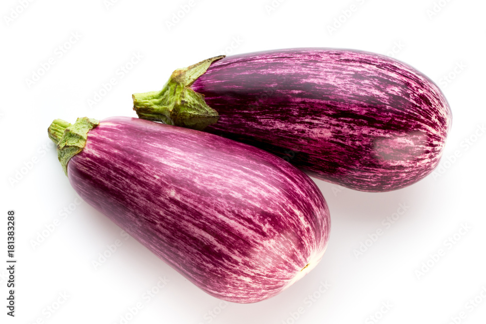 Fresh eggplants, aubergine on a white background. Fresh eggplants, aubergine on a white background.