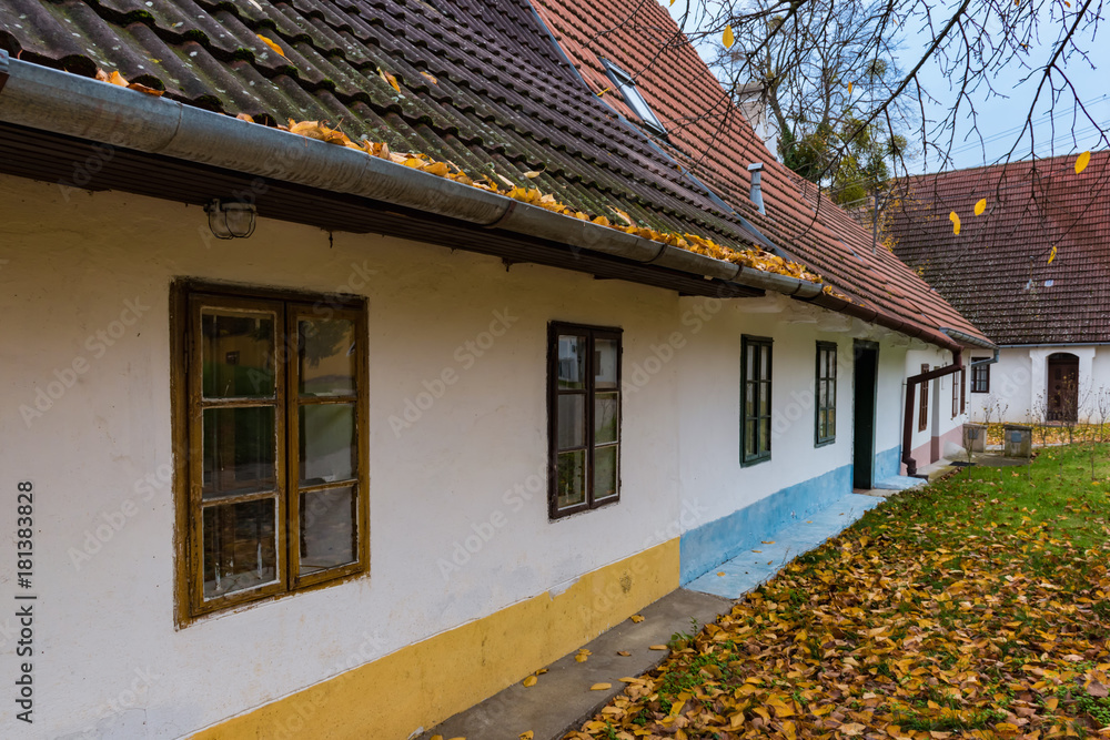 Colorful old Anabaptist houses in Velke Levare (Slovakia)