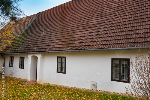 Colorful old Anabaptist house in Velke Levare (Slovakia) © lubos K