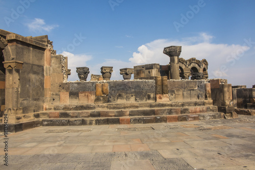Ruins of Zvartnots (celestial angels) temple Armenia, Central Asia,