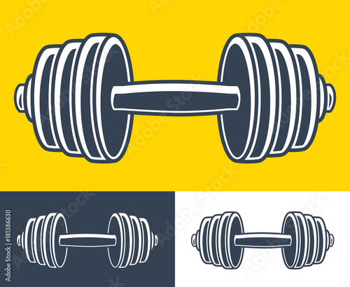Dumbbell icons. Gym symbol.