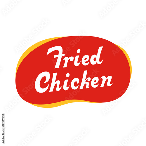 Fried Chicken vector inscription. Market store signboard. Handmade lettering