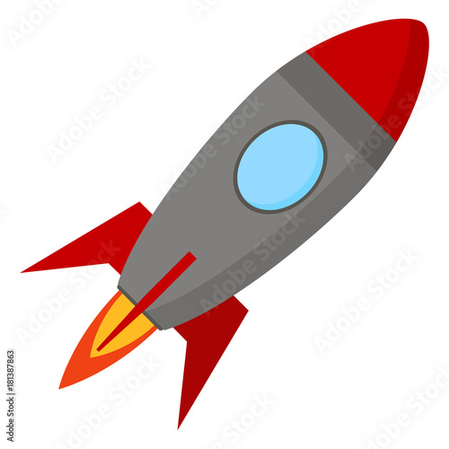 Cartoon rocket space ship . Vector illustration