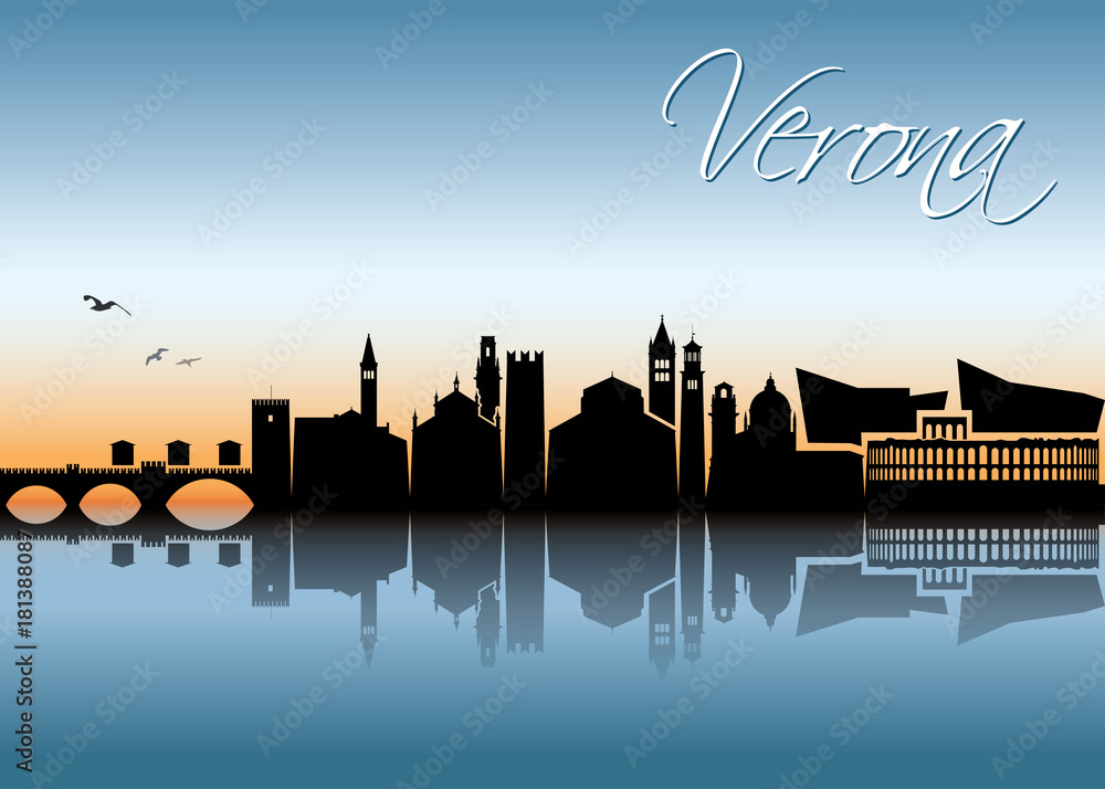 Fototapeta premium Verona skyline - Italy