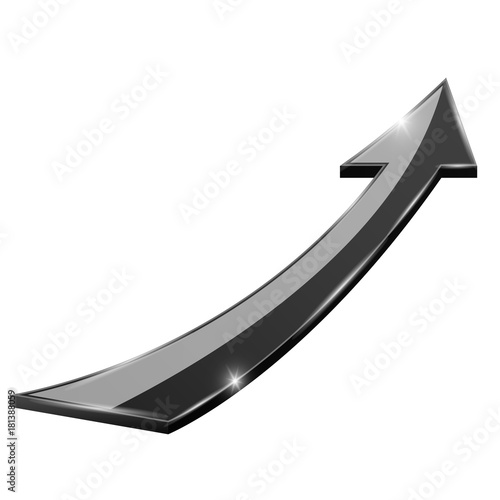 Black moving up shiny arrow
